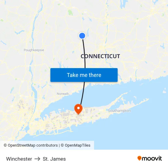 Winchester to St. James map