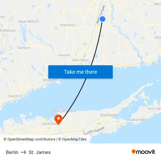 Berlin to St. James map