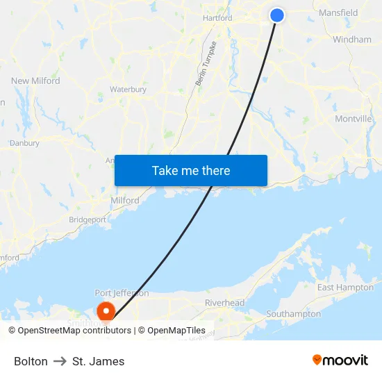 Bolton to St. James map