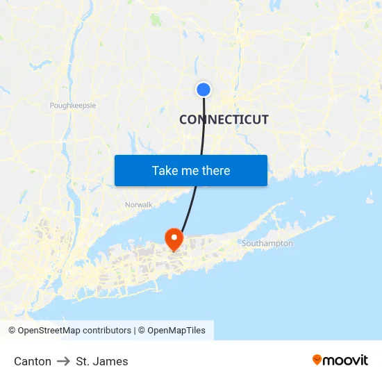 Canton to St. James map