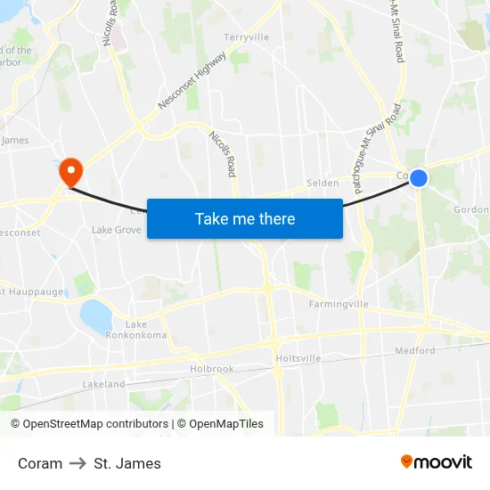 Coram to St. James map