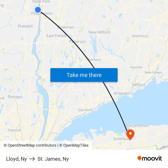 Lloyd, Ny to St. James, Ny map