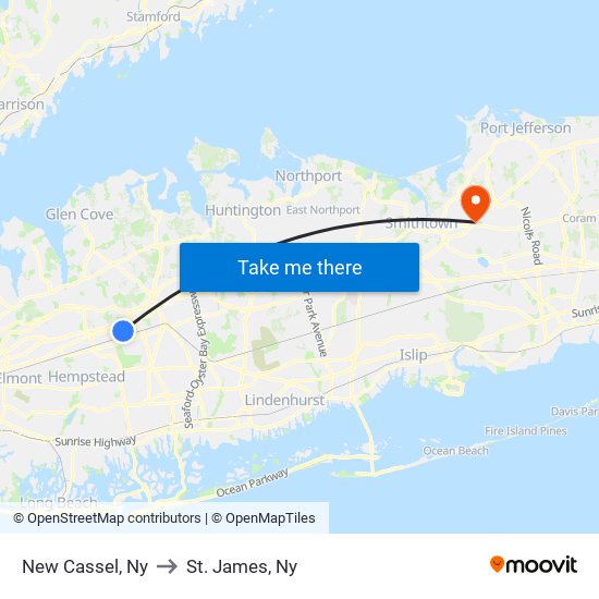 New Cassel, Ny to St. James, Ny map