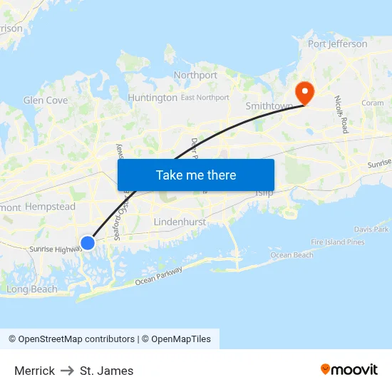 Merrick to St. James map