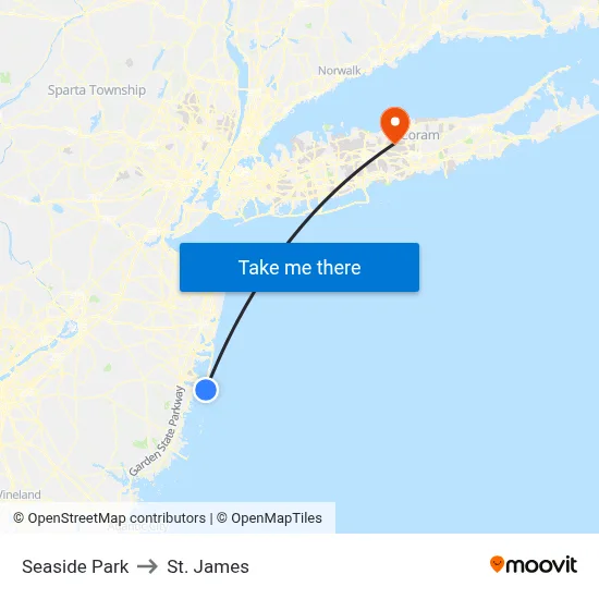 Seaside Park to St. James map