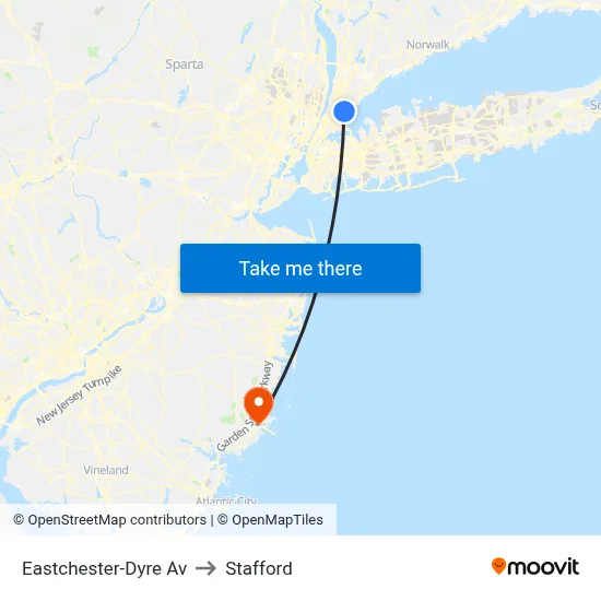 Eastchester-Dyre Av to Stafford map