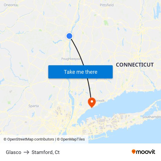 Glasco to Stamford, Ct map