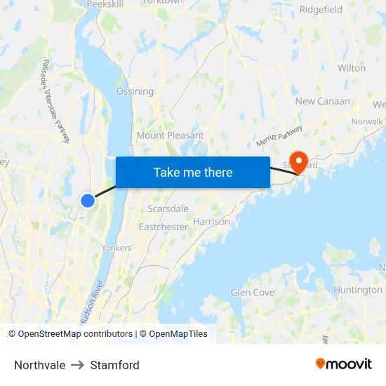 Northvale to Stamford map
