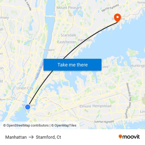 Manhattan to Stamford Ct with public transportation