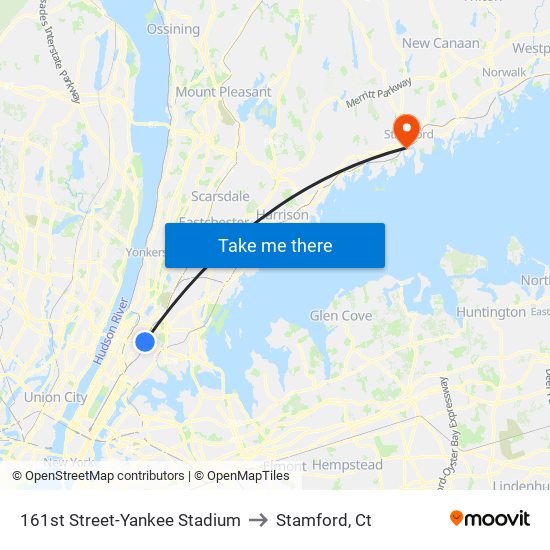 161st Street-Yankee Stadium to Stamford, Ct map