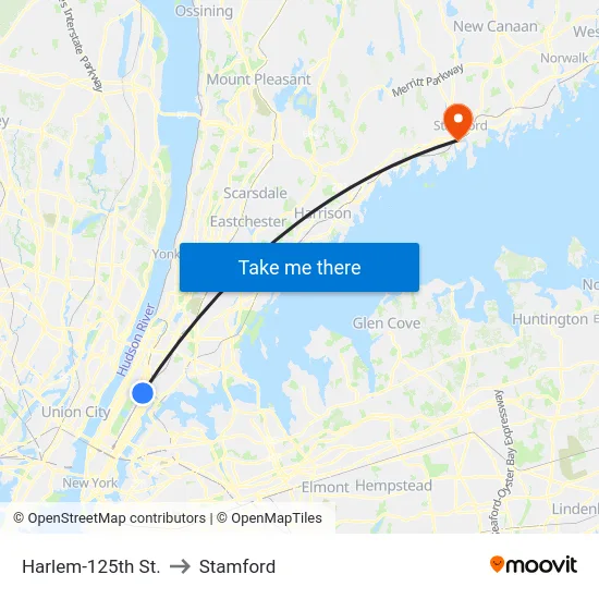 Harlem-125th St. to Stamford map