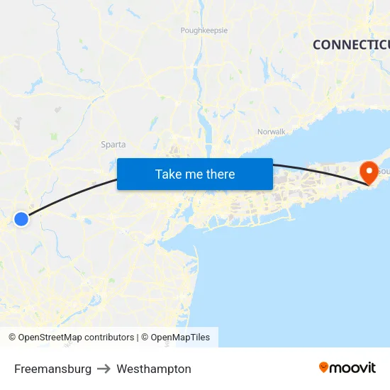 Freemansburg to Westhampton map