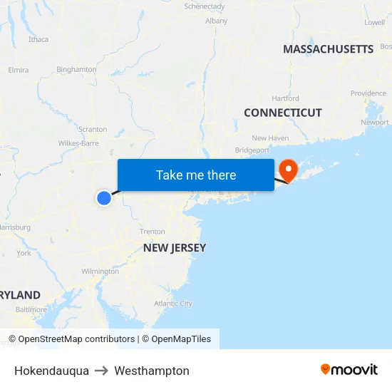 Hokendauqua to Westhampton map