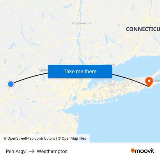 Pen Argyl to Westhampton map