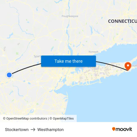 Stockertown to Westhampton map
