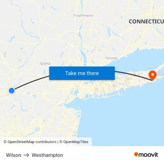 Wilson to Westhampton map