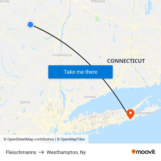 Fleischmanns to Westhampton, Ny map