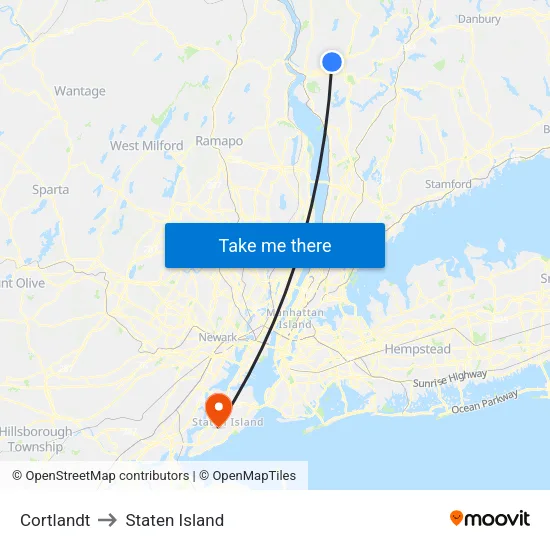 Cortlandt to Staten Island map