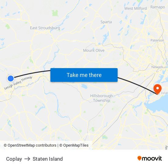Coplay to Staten Island map