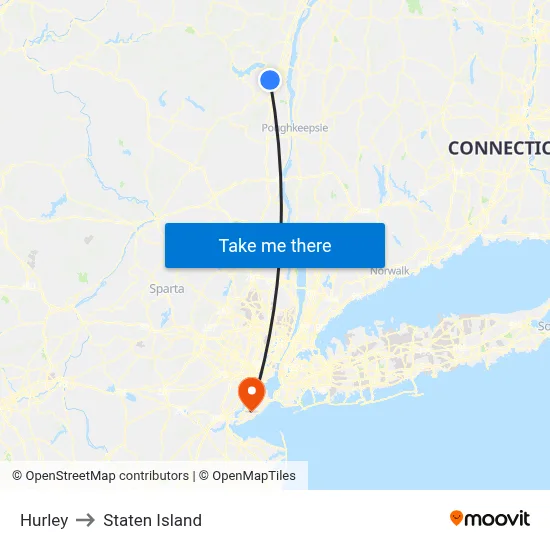 Hurley to Staten Island map