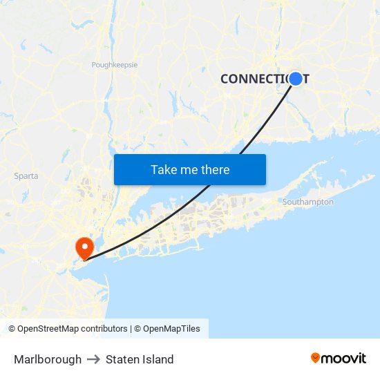 Marlborough to Staten Island map