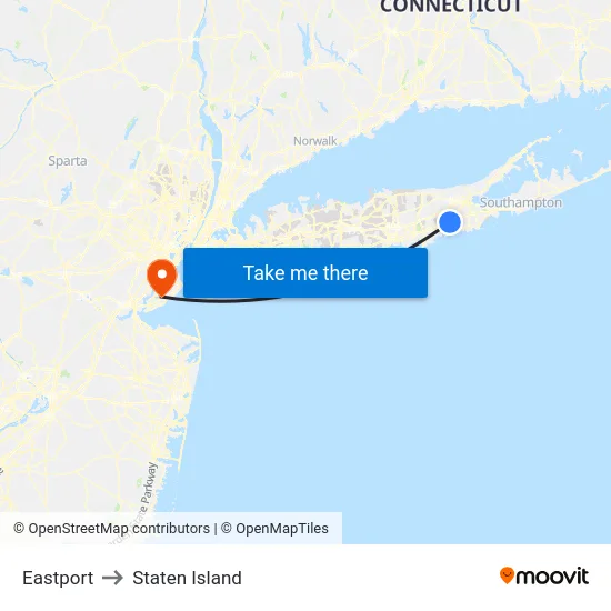 Eastport to Staten Island map