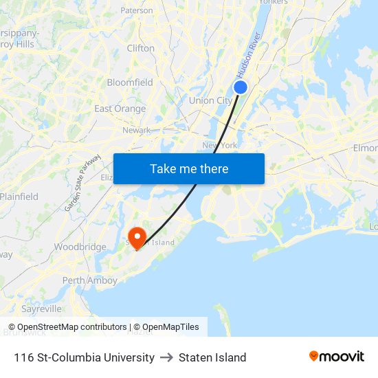 116 St-Columbia University to Staten Island map