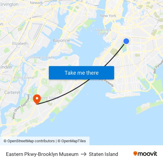 Eastern Pkwy-Brooklyn Museum to Staten Island map