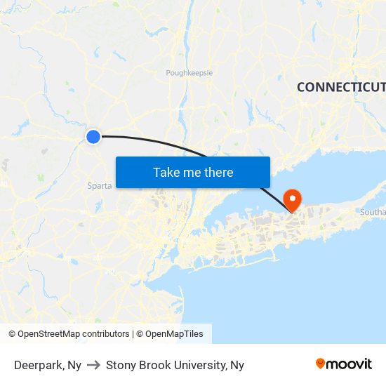 Deerpark, Ny to Stony Brook University, Ny map