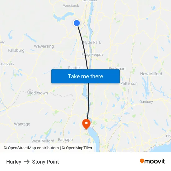 Hurley to Stony Point map