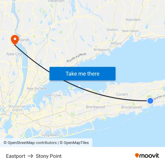Eastport to Stony Point map