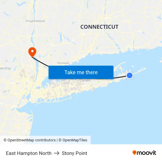 East Hampton North to Stony Point map