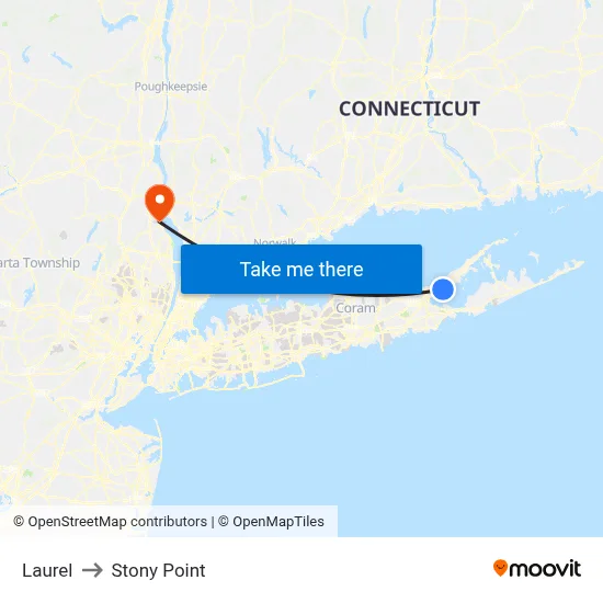 Laurel to Stony Point map