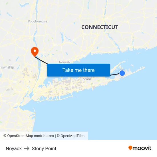 Noyack to Stony Point map