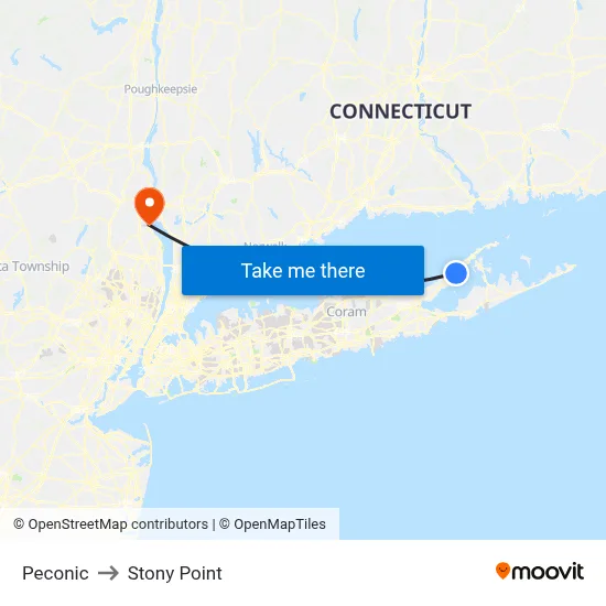 Peconic to Stony Point map
