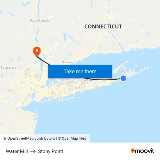 Water Mill to Stony Point map