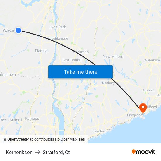 Kerhonkson to Stratford, Ct map