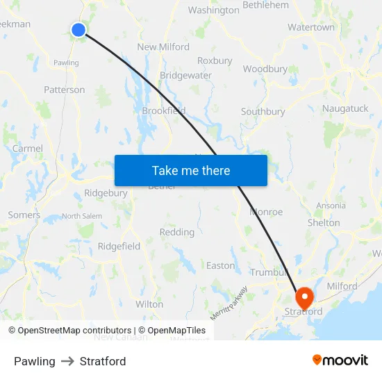 Pawling to Stratford map