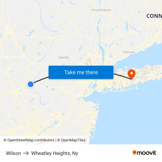 Wilson to Wheatley Heights, Ny map