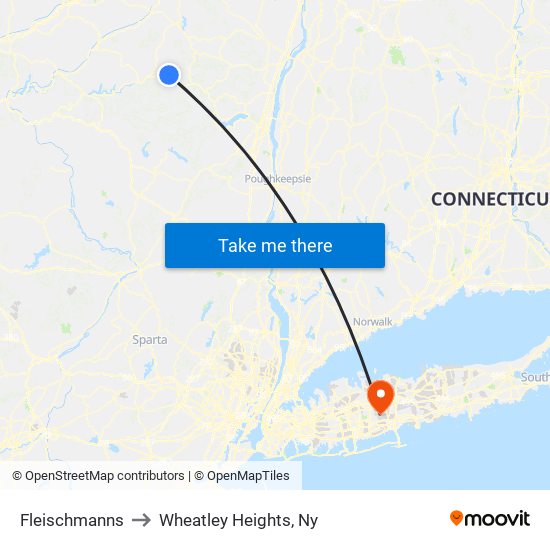 Fleischmanns to Wheatley Heights, Ny map