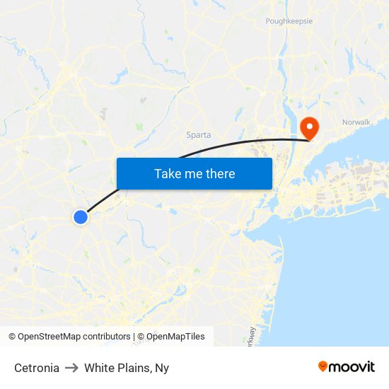 Cetronia to White Plains, Ny map