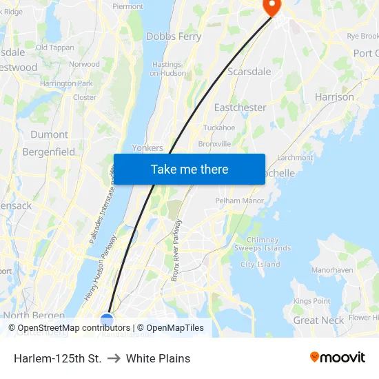 Harlem-125th St. to White Plains map