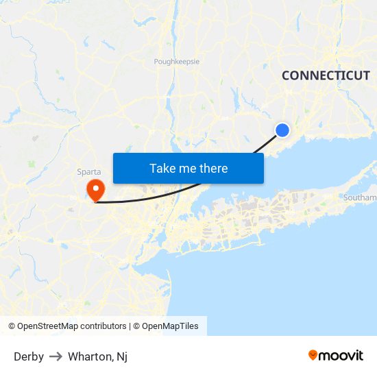 Derby to Wharton, Nj map