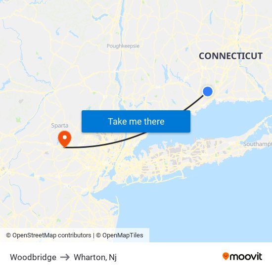 Woodbridge to Wharton, Nj map