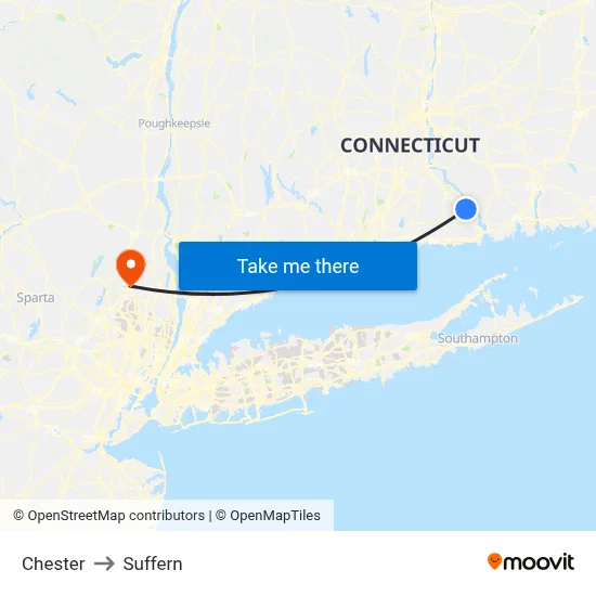 Chester to Suffern map