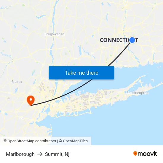 Marlborough to Summit, Nj map