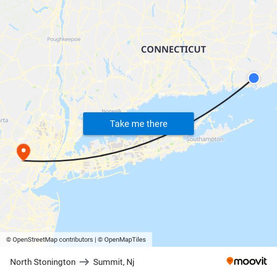 North Stonington to Summit, Nj map