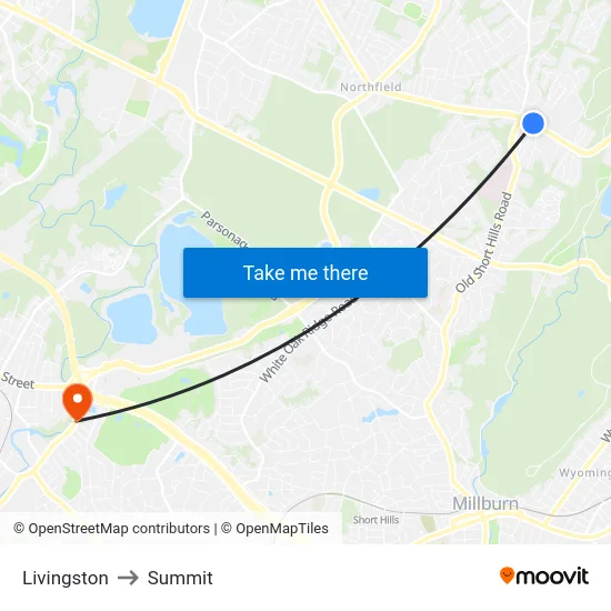 Livingston to Summit map
