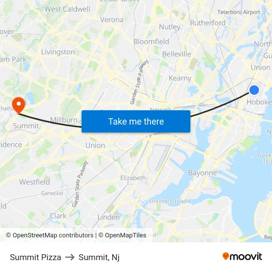 Summit Pizza to Summit, Nj map