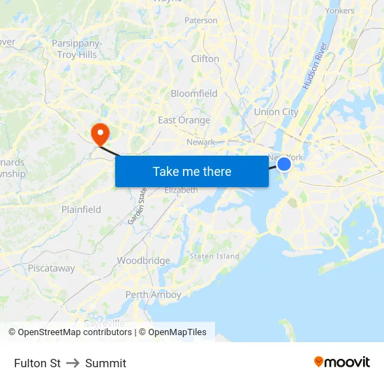 Fulton St to Summit map